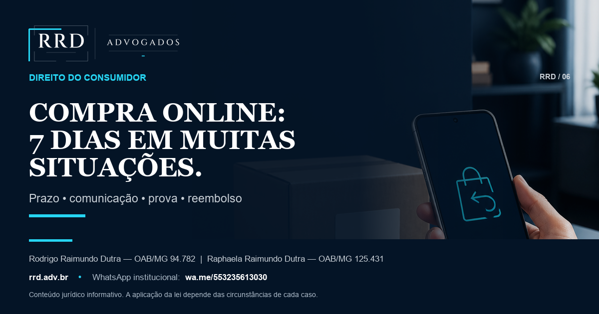 Caixa de compra online, celular com ícone de devolução e calendário visual de sete marcações.