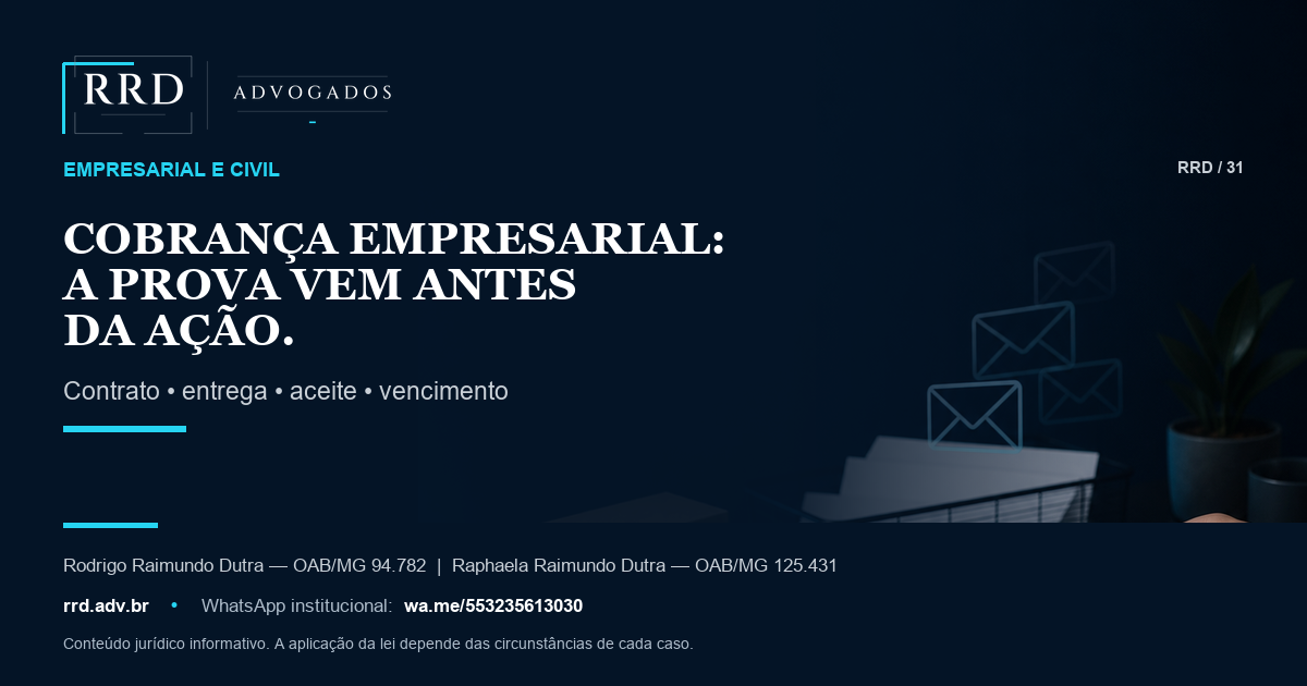 Empresa organiza contratos, notas e comprovantes genéricos para cobrança.